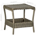 vidaXL Table de jardin Marron 45x45x46 5 cm Résine tressée