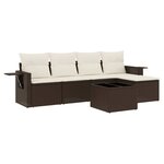 vidaXL Salon de jardin avec coussins 6 Pièces marron résine tressée