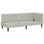 vidaXL Cadre de lit d'angle avec matelas 2 Pièces Gris clair Velours