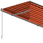 vidaXL Auvent manuel rétractable avec store 5x3 m Orange et marron