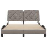 vidaXL Cadre de lit avec LED sans matelas taupe 120x200 cm tissu