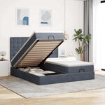 vidaXL Cadre de lit ottoman avec matelas gris foncé 200x200 cm velours