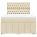 vidaXL Sommier à lattes de lit avec matelas Crème 140x200 cm Tissu