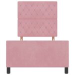 vidaXL Cadre de lit avec tête de lit Rose 90 x 200 cm Velours
