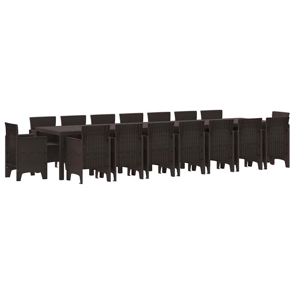 vidaXL Ensemble de salle à manger pour jardin 17 Pièces Marron