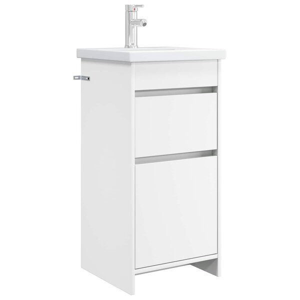 vidaXL Meuble de salle de bain avec évier Blanc 42 x 40 x 84 5 cm
