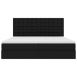 vidaXL Lit avec rangement et LED Noir 200 x 200 cm Simili cuir