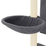 vidaXL Arbre à chat avec griffoirs en sisal gris foncé 130 5 cm
