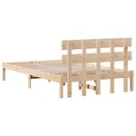 vidaXL Cadre de lit Marron 135 x 190 cm Bois de pin massif