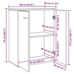 vidaXL Buffet chêne artisanal 60x30x75 cm bois d'ingénierie