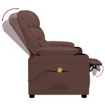 vidaXL Fauteuil de massage Marron Similicuir