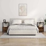 vidaXL Cabinet de chevet avec tiroir 2 Pièces Chêne fumé 40 x 31 x 60 cm