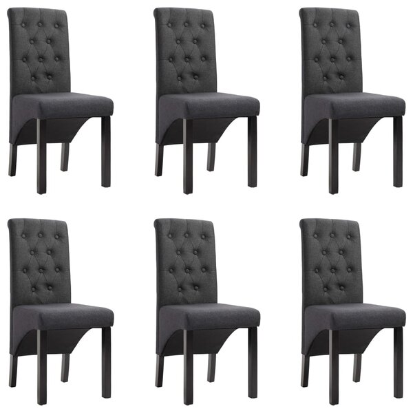 vidaXL Chaises à manger lot de 6 gris foncé tissu