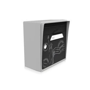 Boîte aux lettres compacte gris souris – "New York" – fabriquée en France – en résine – ne rouille pas – porte interchangeable