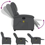 vidaXL Fauteuil inclinable de massage Gris Similicuir