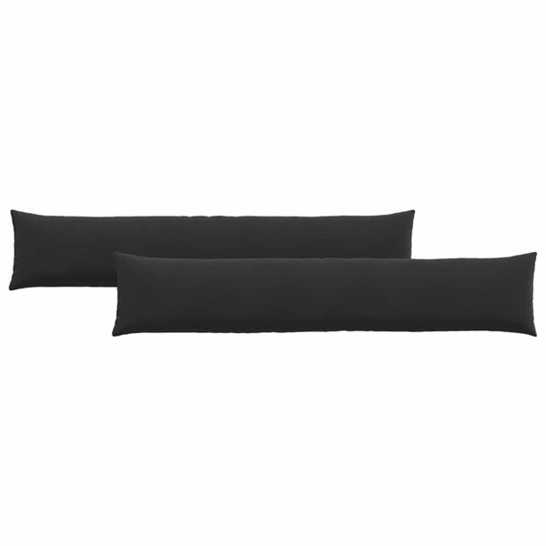 vidaXL Coussins de canapé 2 Pièces Noir 200 x 40 cm