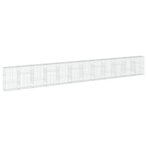 vidaXL Panier gabion avec couvercle 1200x50x150 cm fer galvanisé