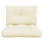 vidaXL Coussins de palette lot de 2 crème tissu