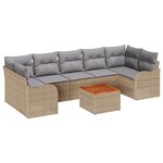 vidaXL Ensemble de Canapé Jardin 8 Pièces Beige  gris clair Grand