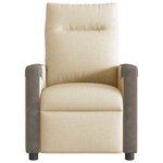 vidaXL Fauteuil inclinable de massage électrique crème tissu