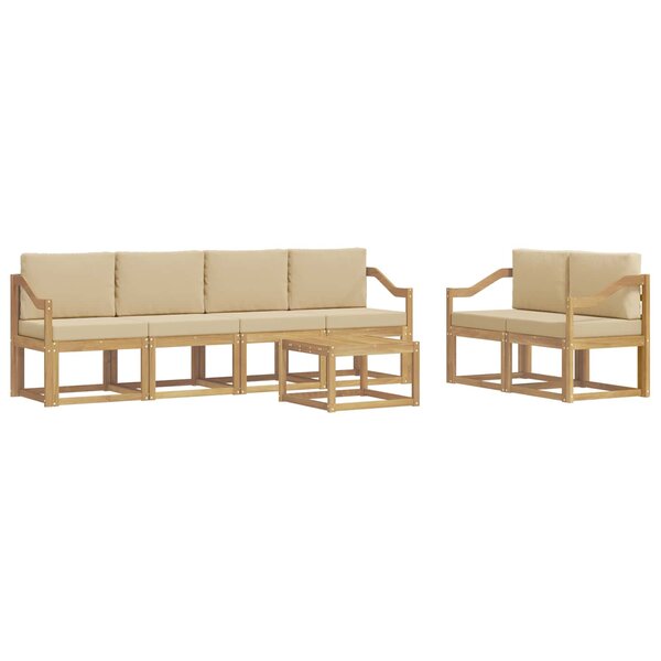 vidaXL Ensemble de canapés d'extérieur 7 pc Blanc et Beige
