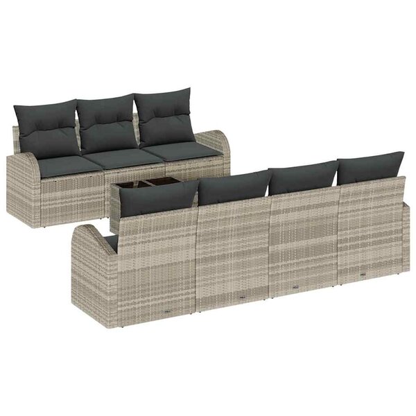 vidaXL Ensemble de canapé de jardin 8 Pièces Gris clair 55 x 55 x 37 cm