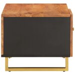 vidaXL Table basse marron et noir 80x50x40 cm bois de massif manguier