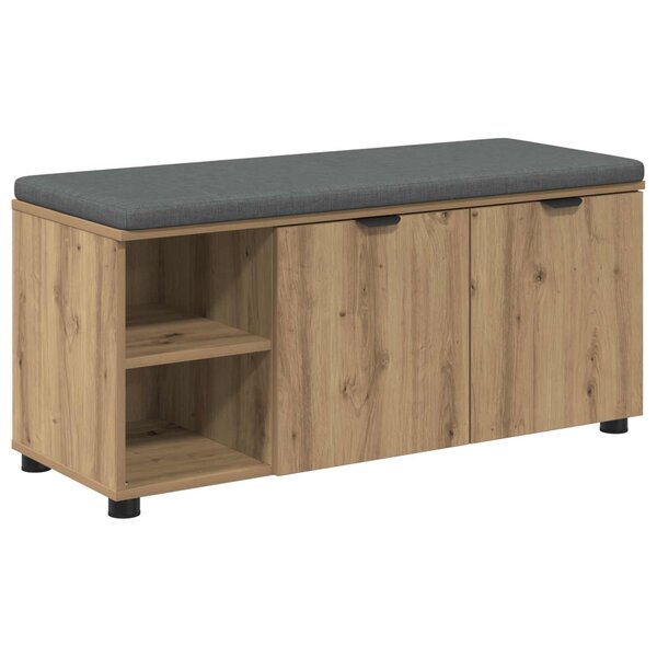 vidaXL Banc d'entrée avec coussin Uni Chêne artisanal 100 x 38 x 46 cm