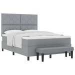 vidaXL Lit à ressorts avec tête de lit Gris clair 160 x 200 cm tissu