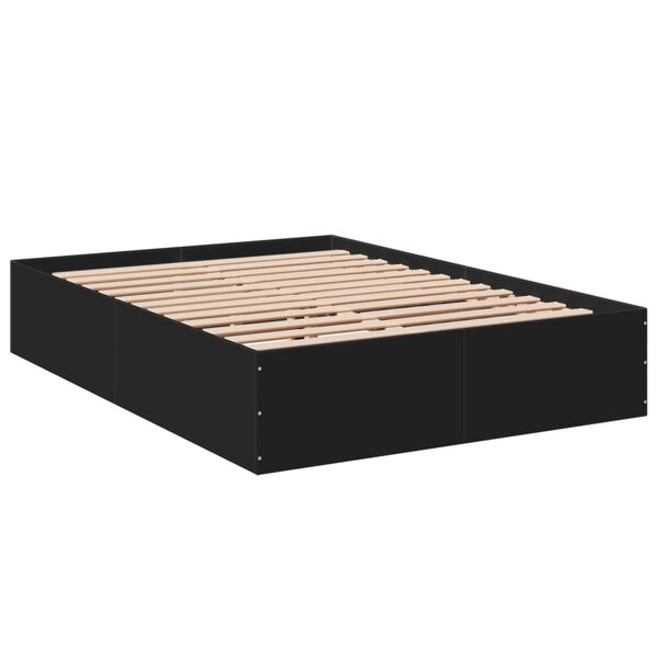 vidaXL Cadre de lit noir 120x190 cm bois d'ingénierie