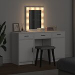 vidaXL Table de Toilette avec tiroir 3 Pièces Blanc 50 x 41 x 135 cm