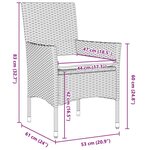 vidaXL Set de jardin 7 pièces avec coussins  rotin noir