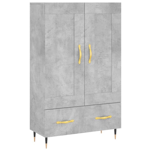 vidaXL Buffet haut gris béton 69 5x31x115 cm bois d'ingénierie