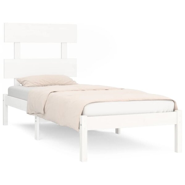 vidaXL Cadre de lit sans matelas blanc 90x200 cm bois massif