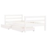 vidaXL Cadre de lit pour enfant tiroirs blanc 80x160cm bois pin massif