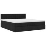 vidaXL Lit ottoman avec matelas et LED Noir 180x200cm tissu