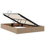 vidaXL Lit avec rangement et LED Cappuccino 140 x 200 cm Simili cuir