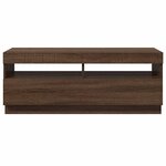 vidaXL Meuble TV avec lumières LED chêne marron 100x35x40 cm