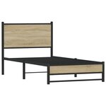 vidaXL Cadre de lit en métal sans matelas chêne sonoma 90x200 cm