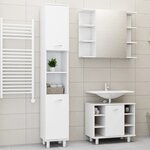 vidaXL Ensemble de meubles de salle de bain 3Pièces Blanc Bois ingénierie