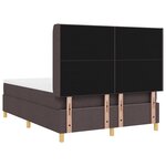 Lit à ressort avec matelas et LED vidaXL Marron foncé 140x200 cm Tissu