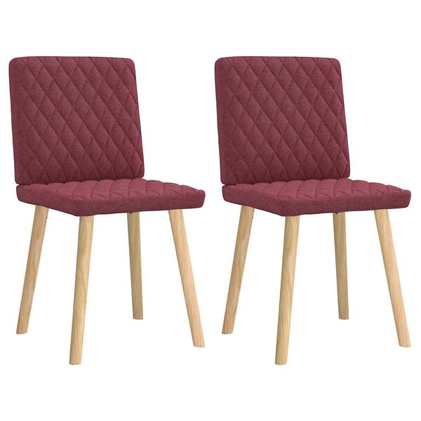 vidaXL Chaises à manger lot de 2 rouge bordeaux tissu