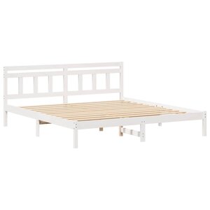 vidaXL Cadre de lit avec tête de lit Blanc Bois massif en pin