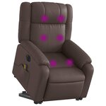 vidaXL Fauteuil inclinable de massage électrique marron similicuir