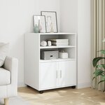 vidaXL Armoire à roulettes blanc 60x48x81 cm bois d’ingénierie