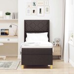 vidaXL Lit à Ressorts avec matelas Marron foncé 80 x 200 cm tissu