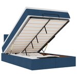 vidaXL Cadre de lit ottoman avec matelas bleu 120x190 cm tissu