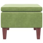 vidaXL Tabouret avec pieds en bois Vert clair Velours