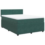vidaXL Sommier à lattes de lit et matelas Vert foncé 140x200cm Velours