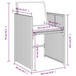 vidaXL Ensemble à manger de jardin et coussins 17 Pièces beige